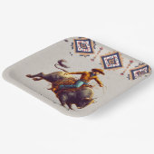 Westerne Cowboy Bull Rider Azteekse verjaardagsfee Papieren Bordje (Gebogen)