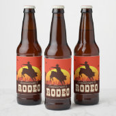 Westerne cowboy Bull Rider Rodeo Bier Etiket (Flessen)