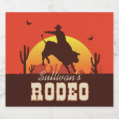 Westerne cowboy Bull Rider Rodeo Bier Etiket (Enkel label)