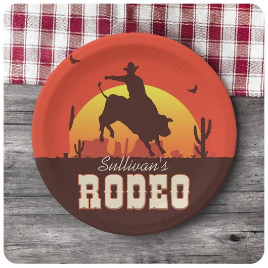 Westerne cowboy Bull Rider Rodeo Papieren Bordje