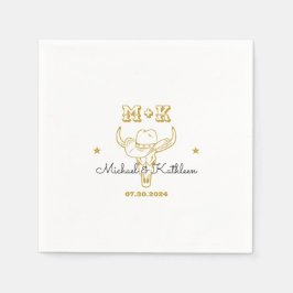 Westerne Cowboy Bull Skull Bohemian Country Wedden Servet