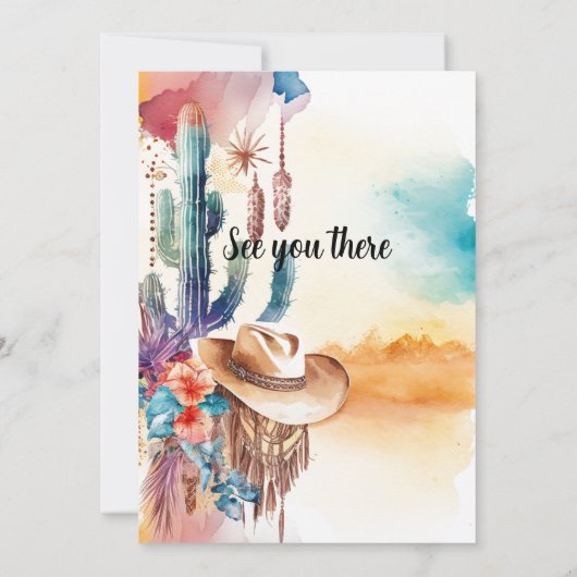 Westerne cowboy Cactus, Afstuderen van verpleegsch Kaart (Achterkant)