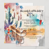 Westerne cowboy Cactus, Afstuderen van verpleegsch Kaart (Voorkant / Achterkant)