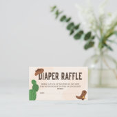 Westerne Cowboy Cactus Baby shower Luier Raffle Informatiekaartje (Staand voorkant)