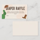 Westerne Cowboy Cactus Baby shower Luier Raffle Informatiekaartje (Voorkant / Achterkant)