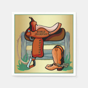 Westerne Cowboy Champion Brother Saddle Boots Rope Servet