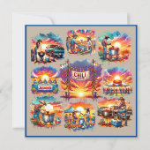 Westerne Cowboy Chili Cookoff Scenes 1 Aangepast Kaart (Voorkant)