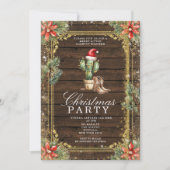 Westerne Cowboy Christmas Cactus Stringlight Kaart (Voorkant)