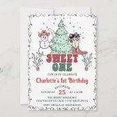 Westerne Cowboy Christmas Sweet One Verjaardag Kaart (Voorkant)