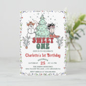 Westerne Cowboy Christmas Sweet One Verjaardag Kaart (Staand voorkant)