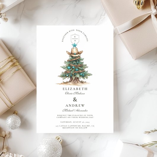 Westerne Cowboy Christmas Weddin Kaart