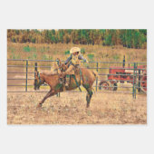 Westerne Cowboy Country Horse Riding Inpakpapier Vel (Voorkant)