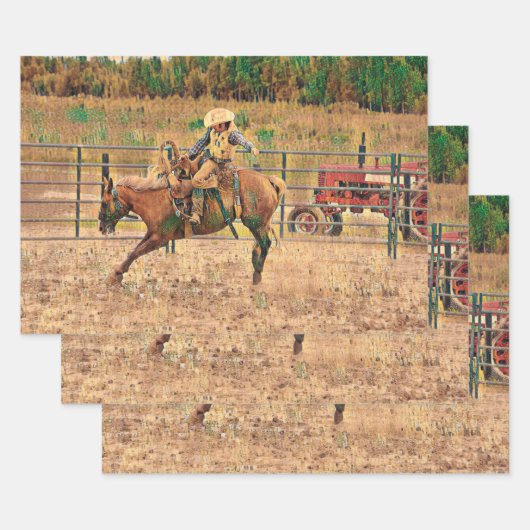 Westerne Cowboy Country Horse Riding Inpakpapier Vel (Set)
