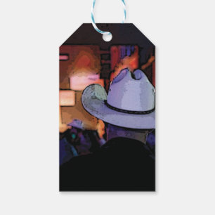 Westerne Cowboy Country Music Night Club Cadeaulabel