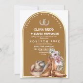 Westerne Cowboy Country Rustic Bloemen Huwelijk Kaart (Voorkant)