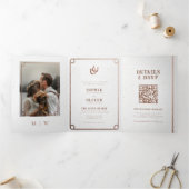 Westerne Cowboy Country Rustieke Bruiloft Drieluik Uitnodiging (Binnen)