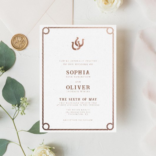 Westerne Cowboy Country Rustieke Bruiloft Kaart