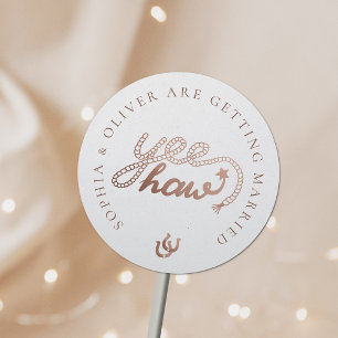 Westerne Cowboy Country Rustieke Bruiloft Ronde Sticker