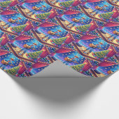 Westerne Cowboy Country Singer Christmas Cadeaupapier (Hoek)