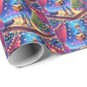 Westerne Cowboy Country Singer Christmas Cadeaupapier (Rol Hoek)