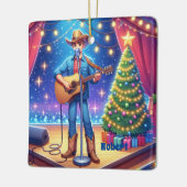 Westerne Cowboy Country Singer Christmas Keramisch Ornament (Links)