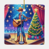 Westerne Cowboy Country Singer Christmas Keramisch Ornament (Achterkant)