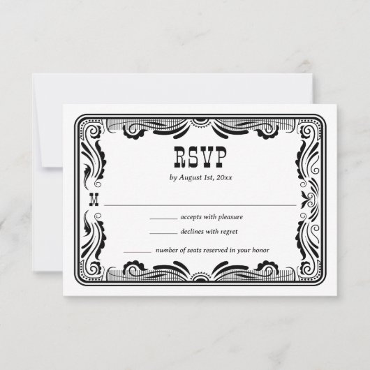  Westerne Cowboy Country Wedding RSVP-kaart RSVP Kaartje (Voorkant)