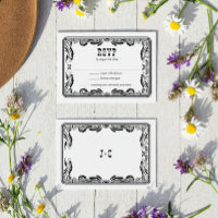  Westerne Cowboy Country Wedding RSVP-kaart