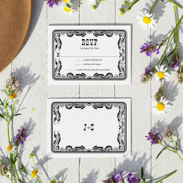 Westerne Cowboy Country Wedding RSVP-kaart RSVP Kaartje