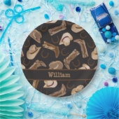 Westerne Cowboy Cowgirl Boots Petten Bruin zwarte  Papieren Bordje (Feest)