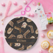 Westerne Cowboy Cowgirl Boots Petten Bruin zwarte  Papieren Bordje (Feest)