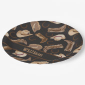 Westerne Cowboy Cowgirl Boots Petten Bruin zwarte  Papieren Bordje (Gekanteld)