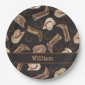 Westerne Cowboy Cowgirl Boots Petten Bruin zwarte  Papieren Bordje (Voorkant)