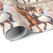 Westerne Cowboy Cowgirl bruiloft Cadeaupapier (Rol Hoek)