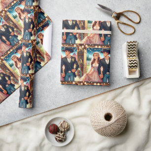 Westerne Cowboy Cowgirl bruiloft Cadeaupapier