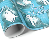 Westerne Cowboy Cowgirl die kerstcadeautje oproept Cadeaupapier (Rol Hoek)