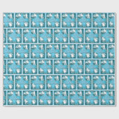 Westerne Cowboy Cowgirl die kerstcadeautje oproept Cadeaupapier (Vlak)