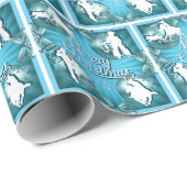 Westerne Cowboy Cowgirl die kerstcadeautje oproept Cadeaupapier (Rol Hoek)