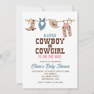 Westerne Cowboy Cowgirl gender onthullen Baby show Kaart