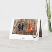 Westerne cowboy Cowgirl Hoefijzer Wagon Wheel Card Kaart (Achterkant)