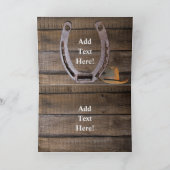 Westerne cowboy Cowgirl Hoefijzer Wagon Wheel Card Kaart (Binnen)