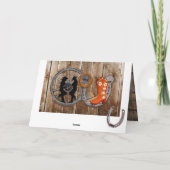 Westerne Cowboy Cowgirl Hoefijzer Wagon Wiel Dank Bedankkaart (Achterkant)