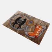 Westerne Cowboy Cowgirl Hoefijzer Wagon Wiel Deurmat (Schuin)