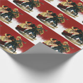  Westerne Cowboy Cowgirl Horse 2 kerst Cadeaupapier (Hoek)