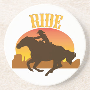 Westerne Cowboy Cowgirl Horse Barn Rodeo Onderzett Zandsteen Onderzetter