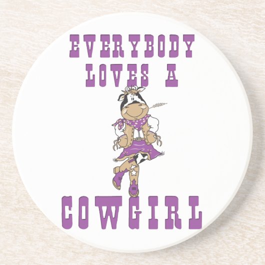 Westerne Cowboy Cowgirl Horse Barn Rodeo Onderzett Zandsteen Onderzetter (Voorkant)