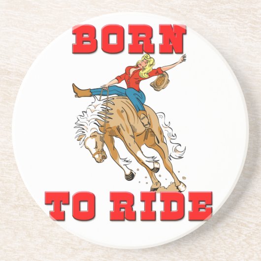 Westerne Cowboy Cowgirl Horse Barn Rodeo Onderzett Zandsteen Onderzetter (Voorkant)