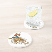 Westerne Cowboy Cowgirl Horse Barn Rodeo Onderzett Zandsteen Onderzetter (Zijkant)