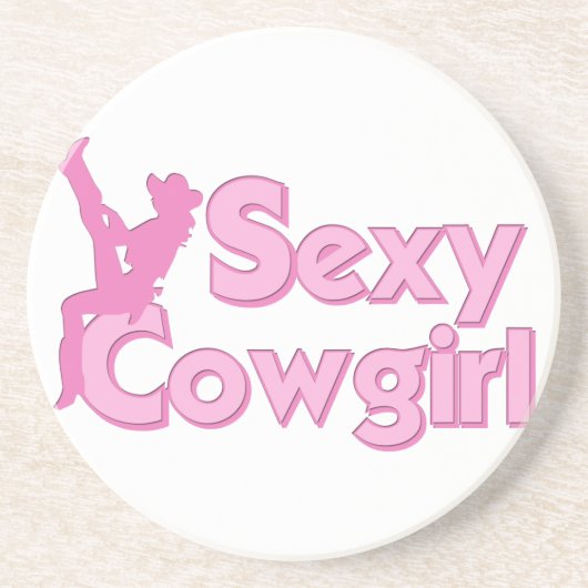 Westerne Cowboy Cowgirl Horse Barn Rodeo Onderzett Zandsteen Onderzetter (Voorkant)