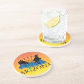 Westerne Cowboy Cowgirl Horse Barn Rodeo Onderzett Zandsteen Onderzetter (Zijkant)